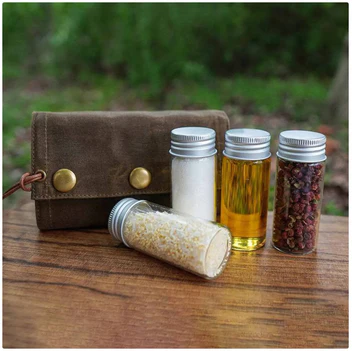 Portable Canvas Spice Bottle Set – Compact, Stylish & Travel-Friendly