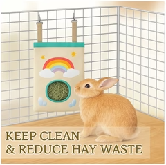 Rainbow-Themed Rabbit Hay Feeder Bag – Fun, Practical & Pet-Friendly