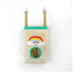 Rainbow-Themed Rabbit Hay Feeder Bag – Fun, Practical & Pet-Friendly